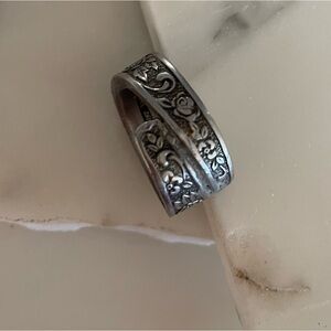 Bent spoon ring gardenia spoon size 9 1/2
